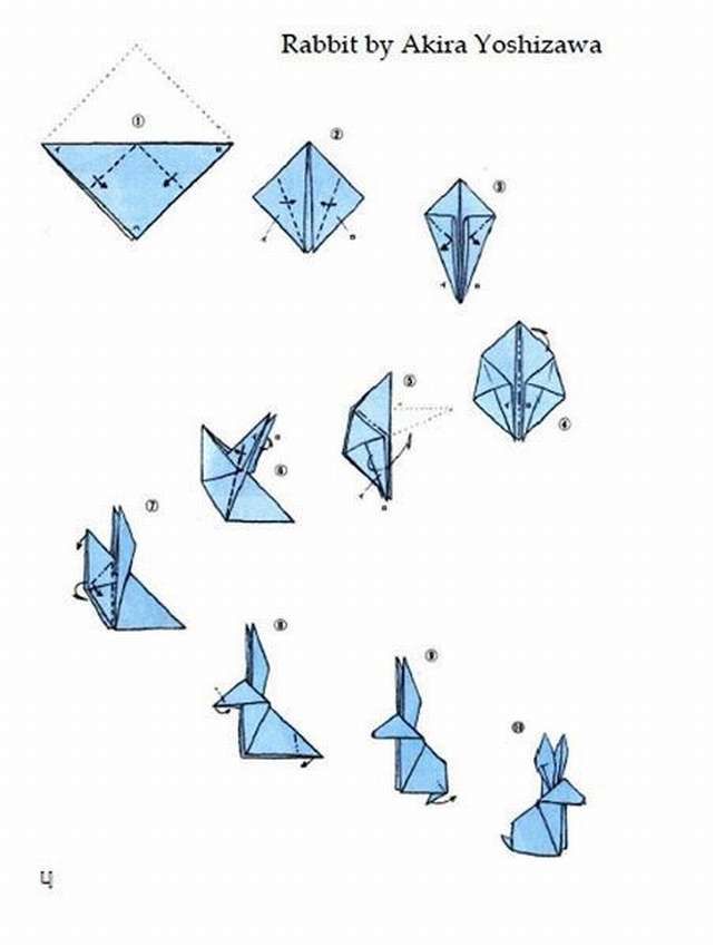 Складываем забавных зайчиков оригами