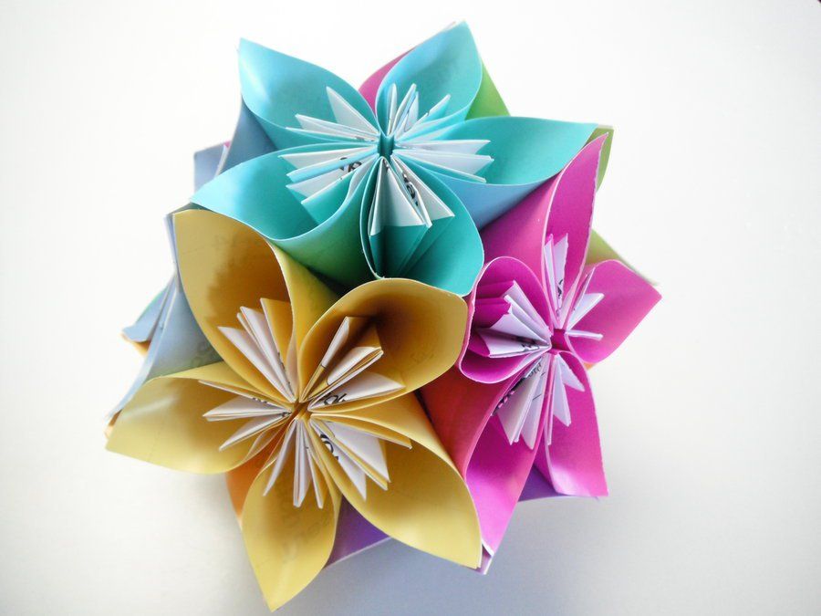 Оригами кусудама: мастер класс на двух примерах магического шара из модулей для новичков в оригами