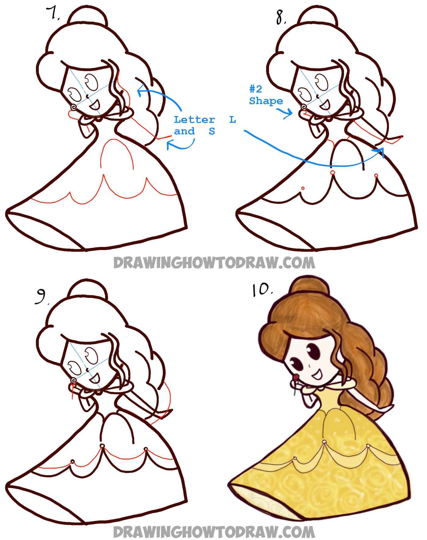 Как рисовать принцессу поэтапно с примером • makusha