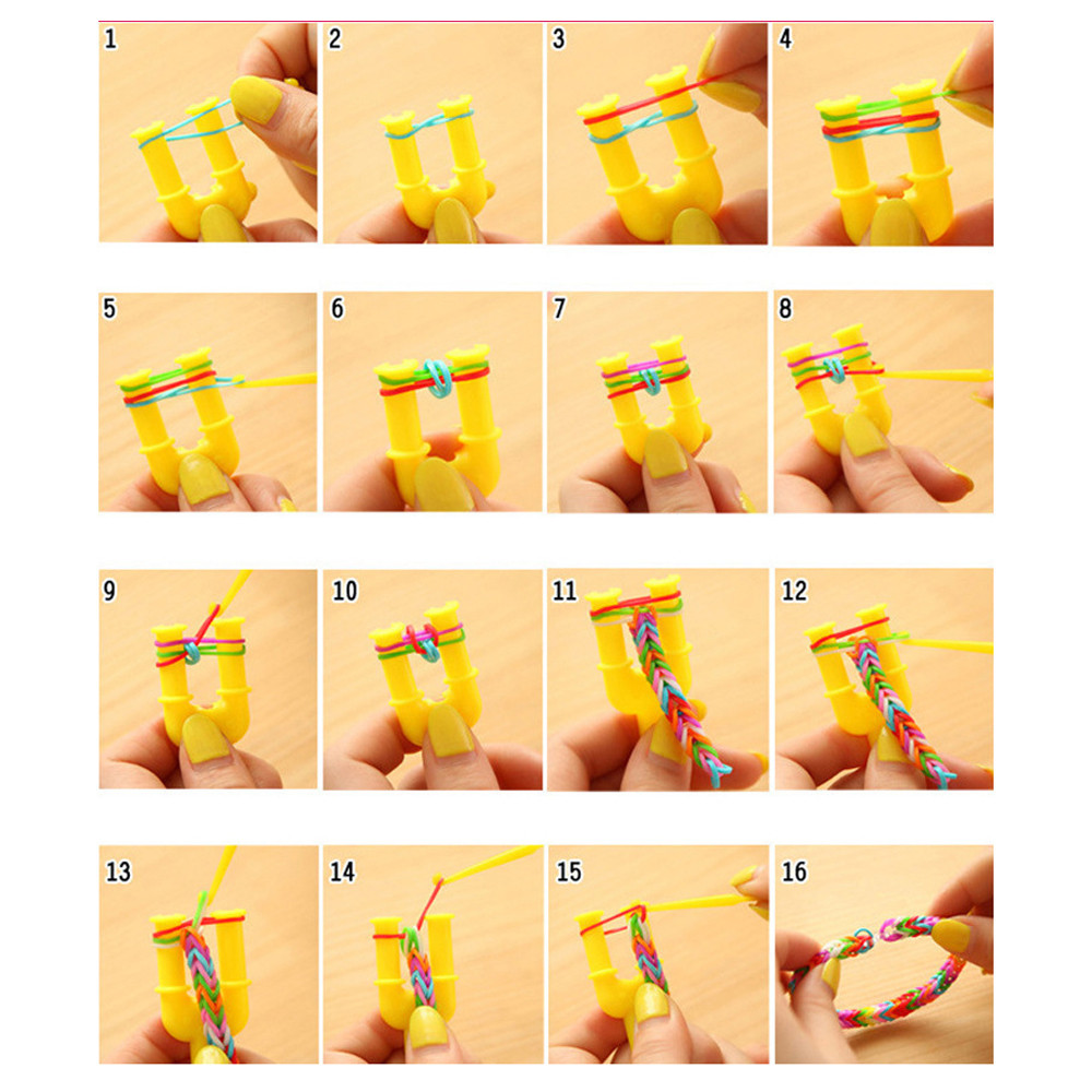 Как плести браслеты из резинок на рогатке - инструкции и схемы плетения с фото и видео