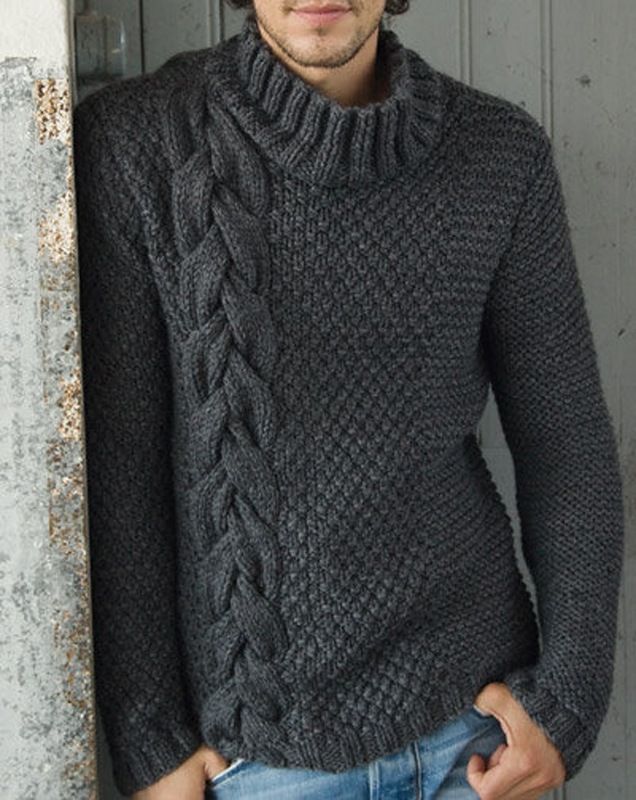 Мужской свитер, джемпер или кофта спицами - схемы с описаниями для начинающих - пошаговые мк с видео - новые модели 2018