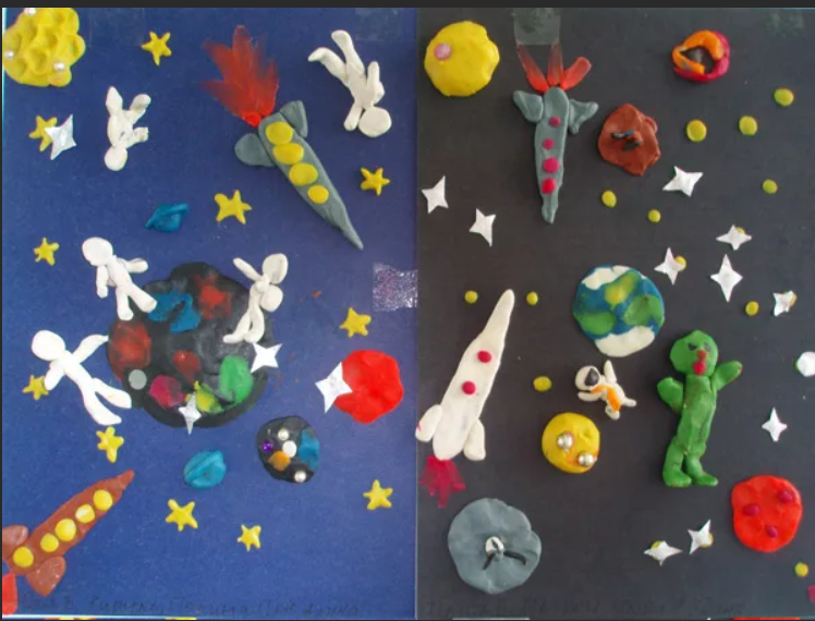 Работы ко дню космонавтики в детский сад. Поделка ко Дню космонавтики. Поделки на тему космос.