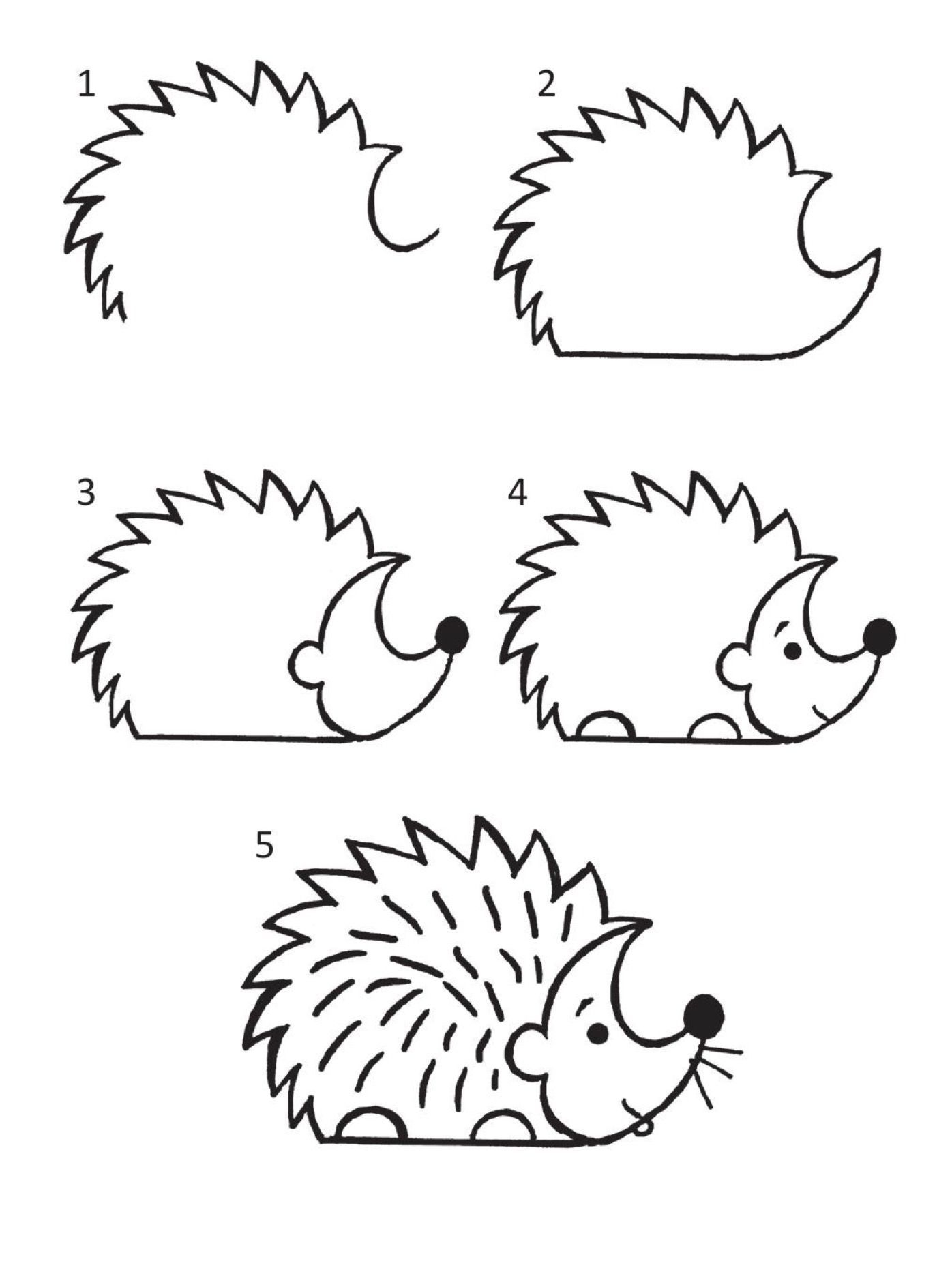 Как нарисовать ежика карандашом: поэтапная инструкция для детей и начинающих