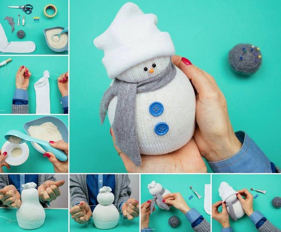 Научитесь делать снеговиков из подручных материалов: ватных дисков, салфеток, бумаги, пластилина и крупы Галерея интересных идей с рекомендациями по работе