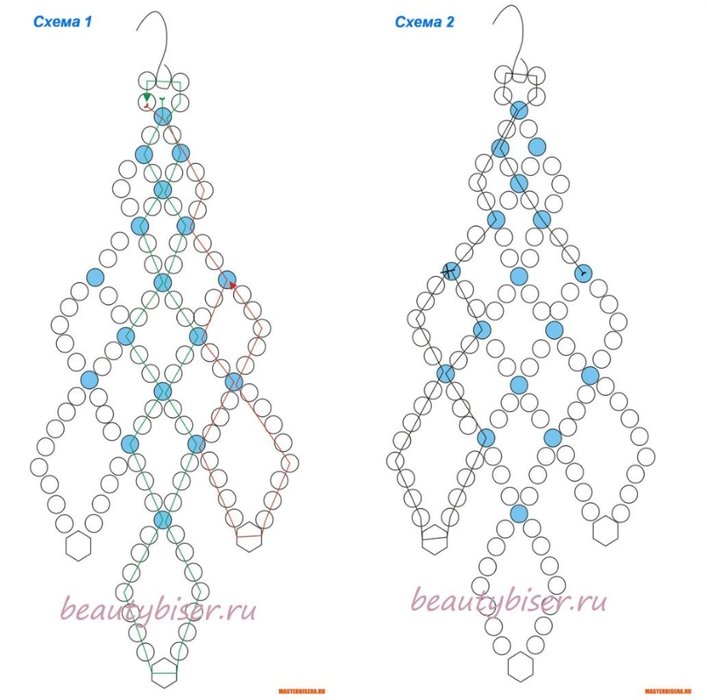 Плетение из бисера серьги для начинающих фото схемы