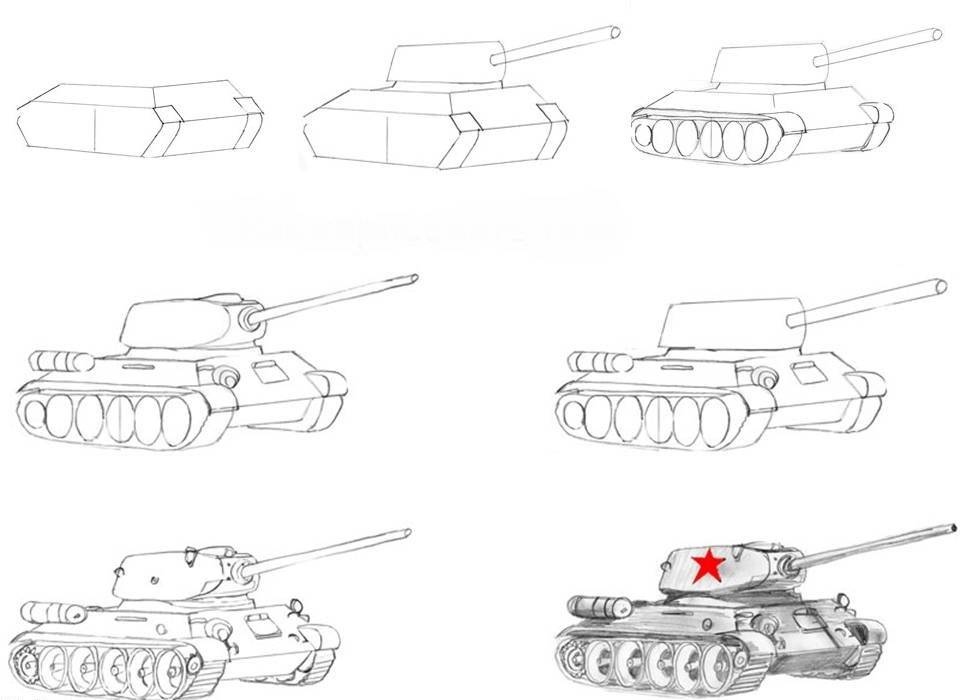 Как нарисовать танк: 346 рисунков + поэтапные мастер-классы карандашом
