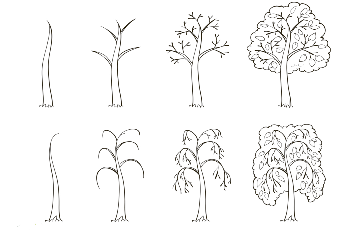 Как нарисовать лес поэтапно: этапы создания красивого рисунка, инструкция и советы для детей