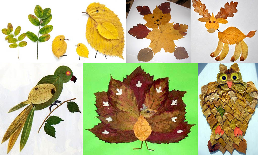 Аппликации из осенних листьев своими руками, 7 мастер-классов
