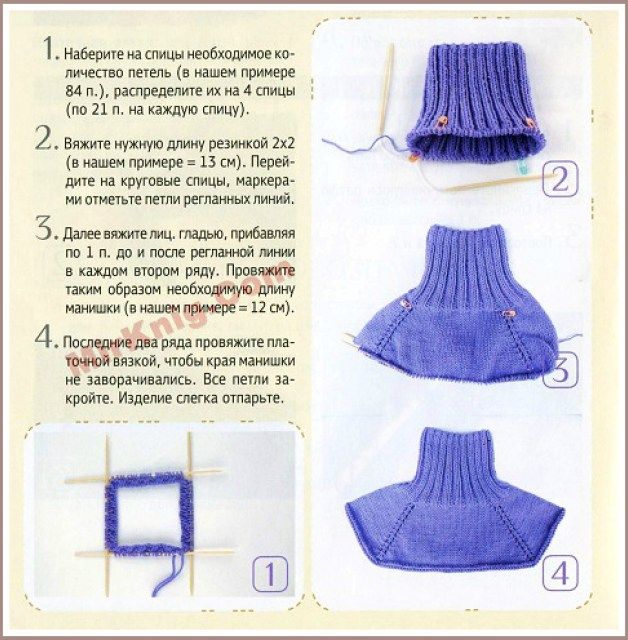 Простая вязаная манишка для женщин с описанием для вязания спицами