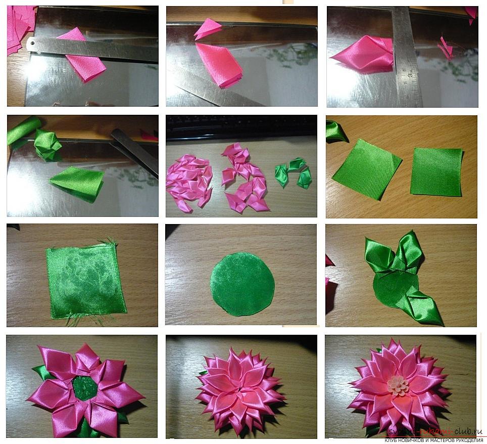 Как сделать цветок из ленты своими руками: 90+ (фото) вариантов