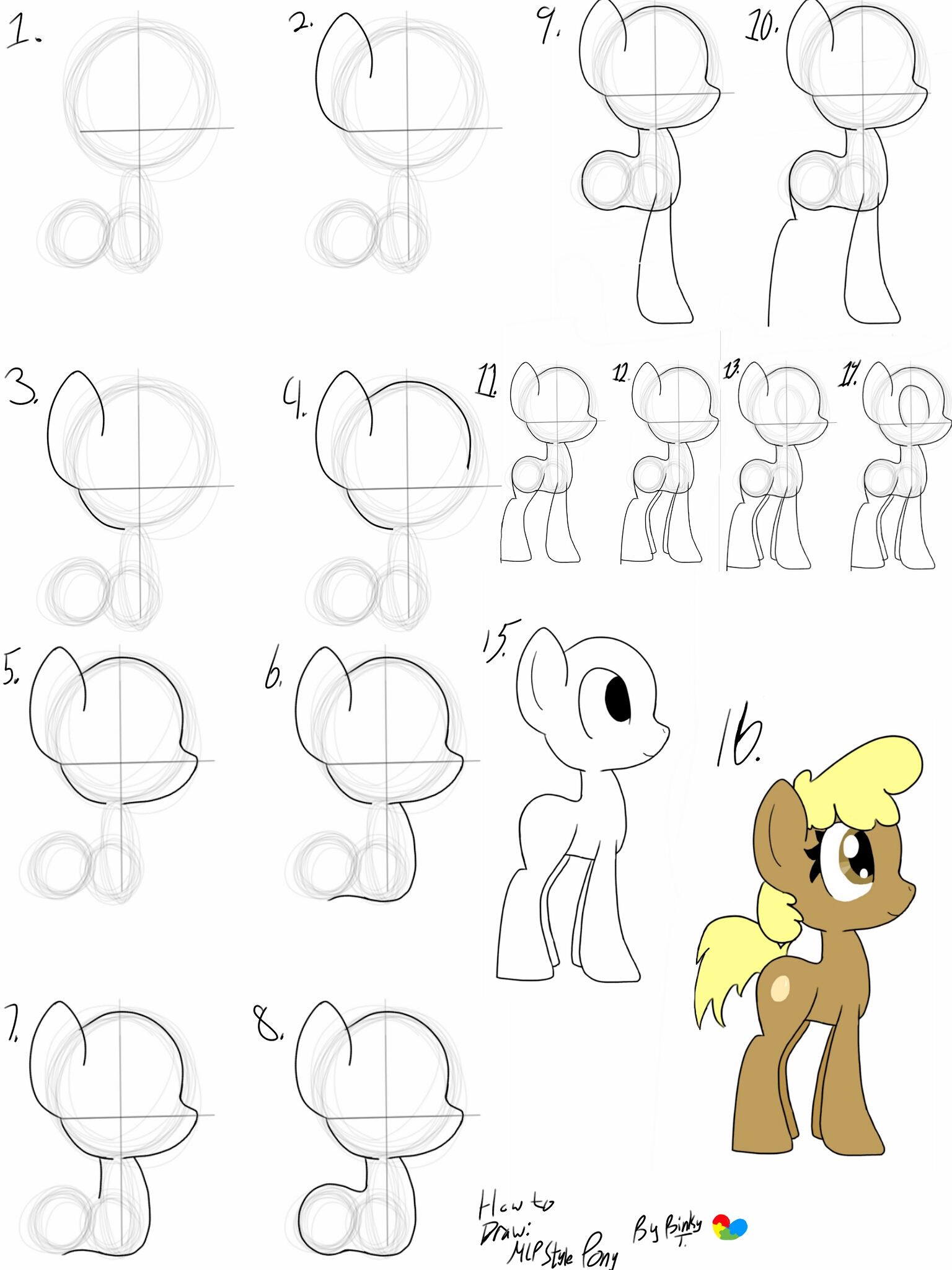 Как рисовать настоящую пони и мультяшных май литл пони