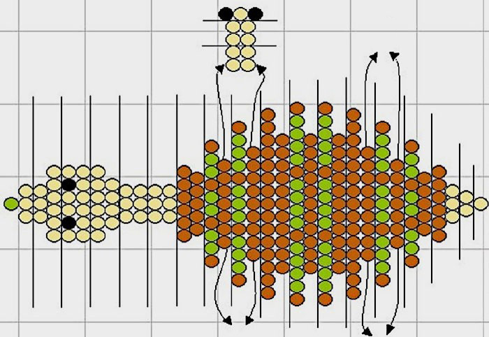 Схема из бисера объемные животные из бисера