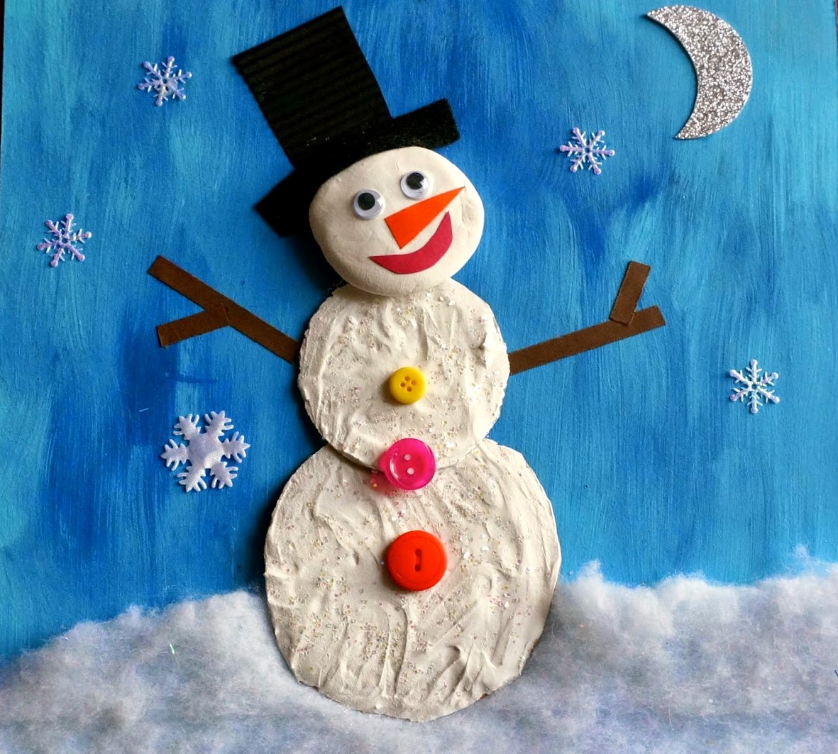 Снеговик своими руками на новый год: поделки в детский сад и школу