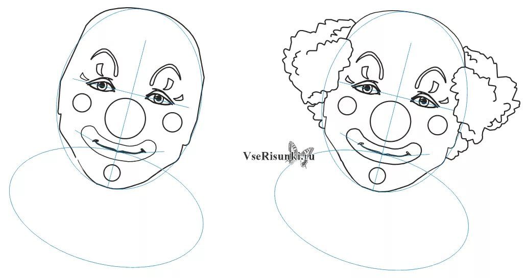 Как нарисовать клоуна поэтапно карандашом - 4 легких мастер-класса для детей