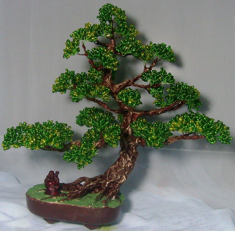 Дерево из бисера – глициния, мастер-класс с фото.   мастера hand-made