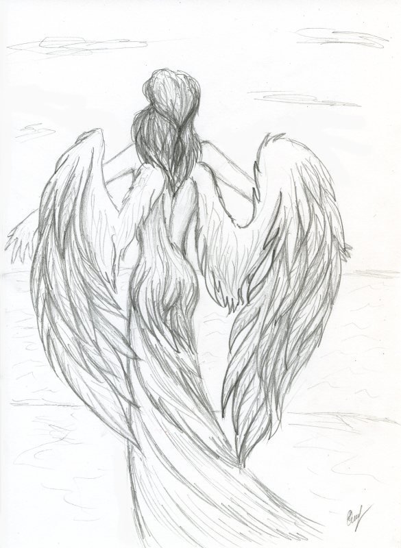 Как нарисовать ангела карандашом поэтапно для начинающих