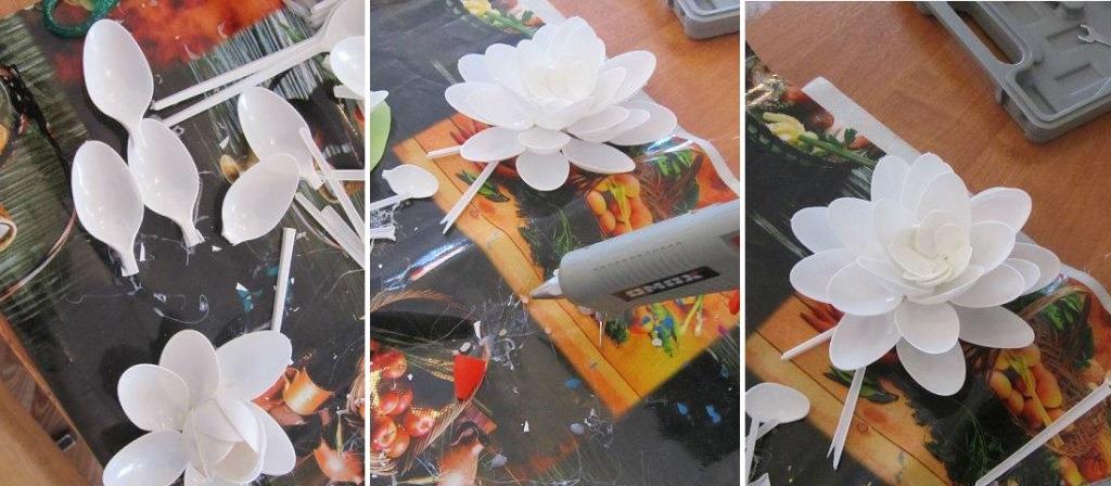 Поделки из пластиковых ложек - 90 фото изготволения поделок из одноразовой посуды