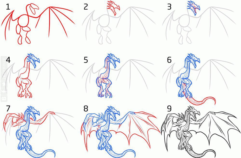 Как нарисовать дракона своими руками: пошаговая инструкция с фото и видео (мастер-класс для детей)