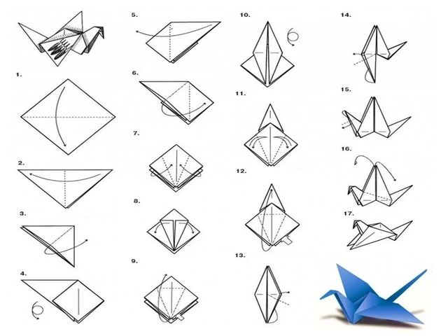 Как сделать журавлика оригами – пошаговая инструкция