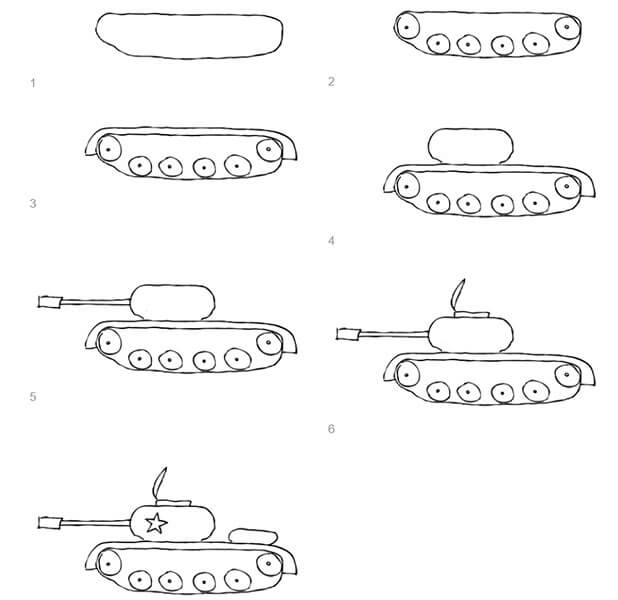 Как нарисовать танк простым карандашом поэтапно т 34-85, ис 7, тигр – мастер-классы с фото для начинающих. как нарисовать ребенку военный танк – простые пошаговые инструкции