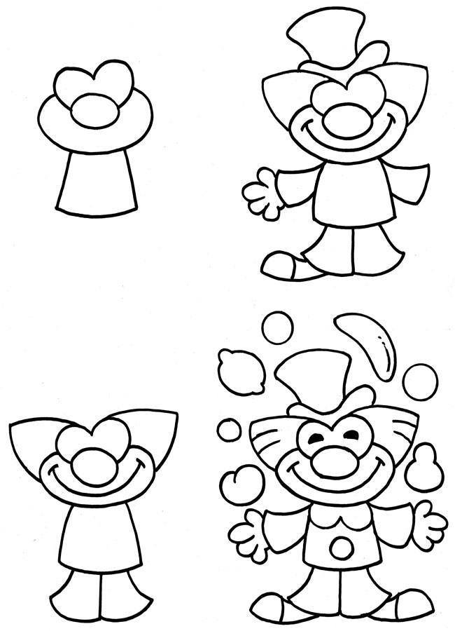 Как нарисовать клоуна пошагово: мастер-класс с описанием и схемами для детей, учимся рисовать карандашом