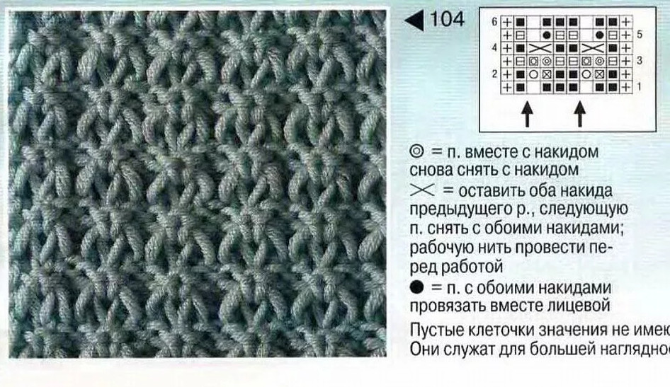 Двухсторонние узоры и схемы для вязания спицами шарфов