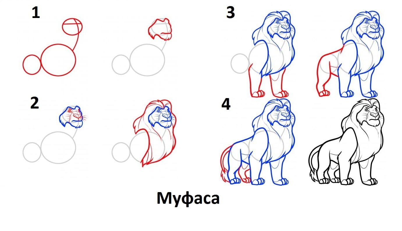 Львы любимые фигуры для рисования детям Подборка простых поэтапных мастер-классов по рисованию львов карандашом - фото примеры, советы, интересные идеи