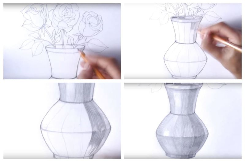 Как нарисовать вазу карандашом