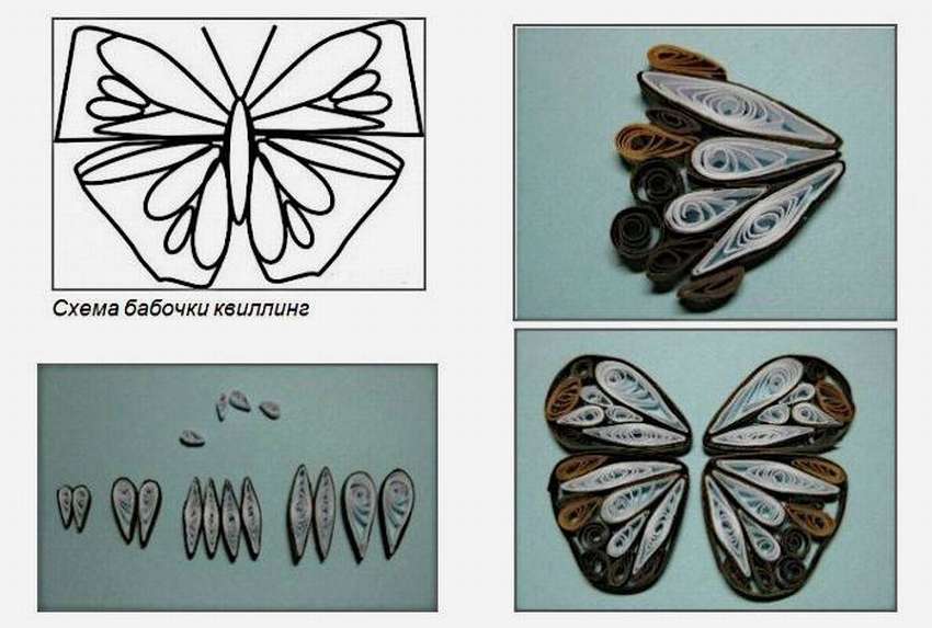 Квиллинг бабочка для начинающих в уникальной технике обьемного рукоделия из бумаги по фото схемам