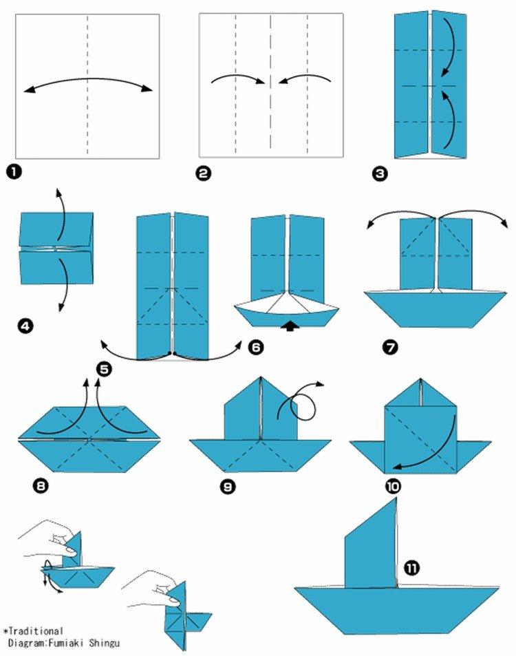 Инструкция с поэтапным описанием создания поделки в виде кораблика: обзор разных техник оригами Простая пошаговая инструкция для начинающих