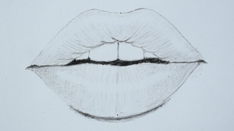 Учимся правильно рисовать губы человека карандашом поэтапно