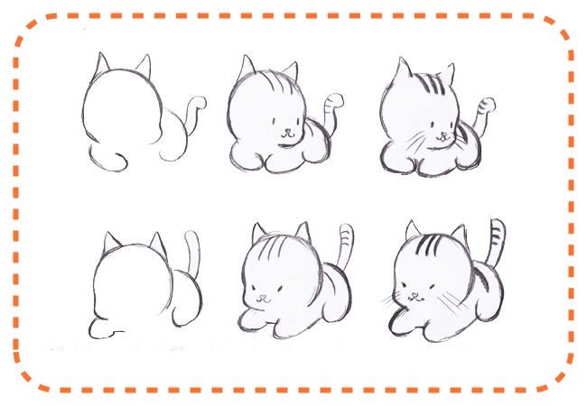 Как нарисовать кошку - пошаговый урок для начинающих