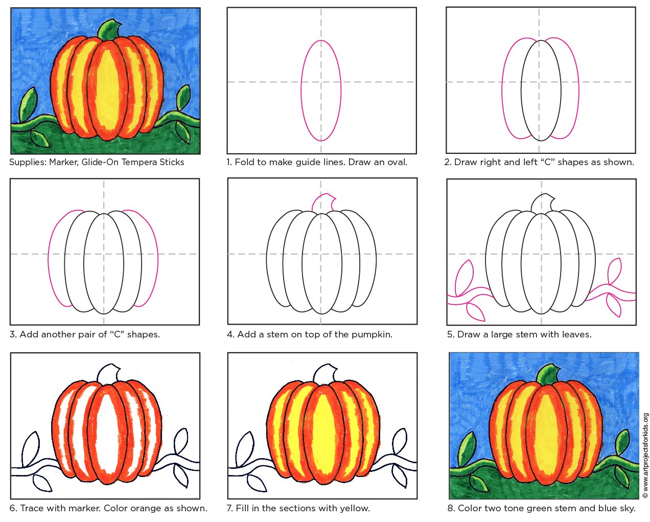 Как нарисовать тыкву поэтапно карандашом (55 фото) - легкие мастер-классы по рисованию тыквы
