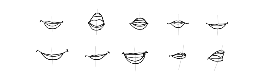 Как рисовать губы мультяшные
