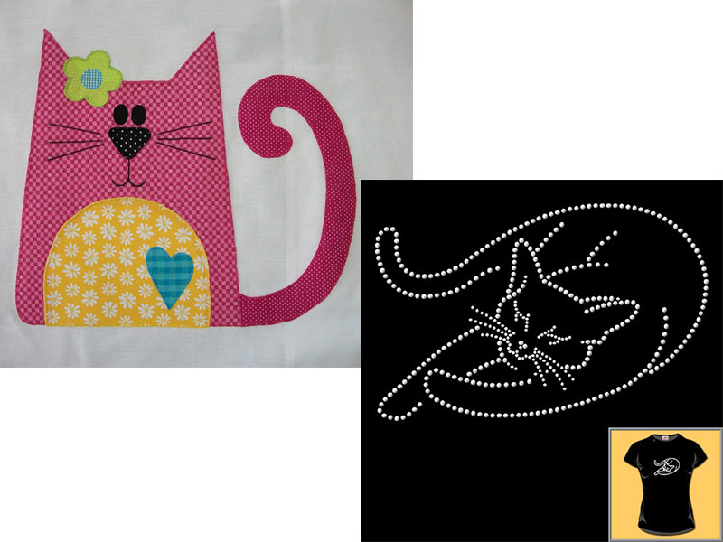 Аппликация кошка из ткани, цветной бумаги, фетра: красивые шаблоны для работы