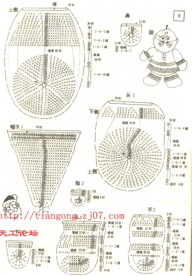 Снегурочка крючком схема и описание амигуруми