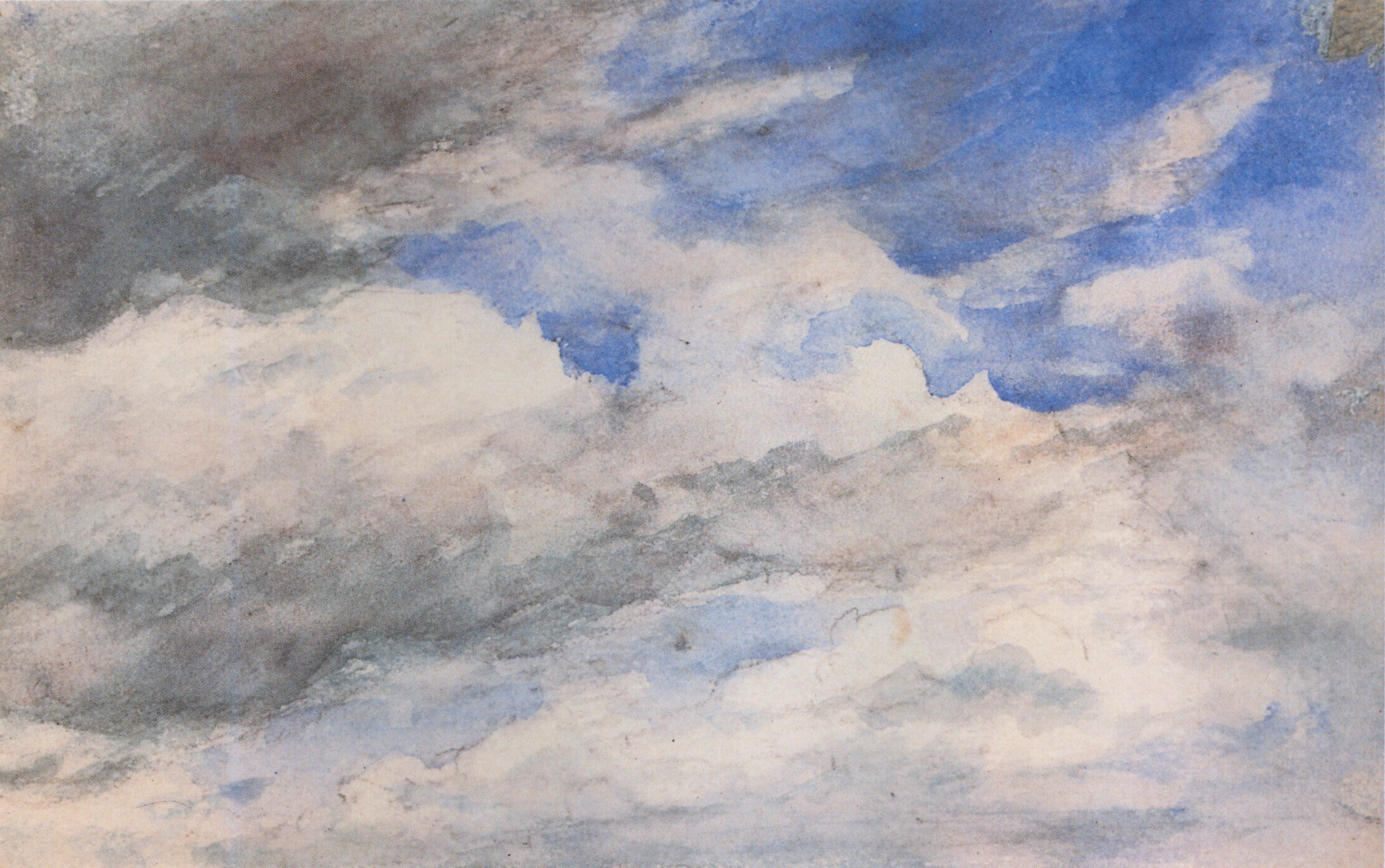 Облачное небо акварель