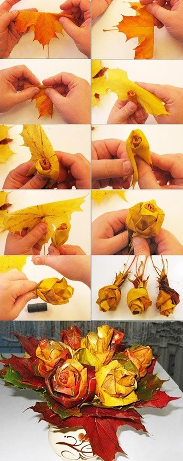 Поделки из осенних листьев: композиция своими руками, как сделать, фото