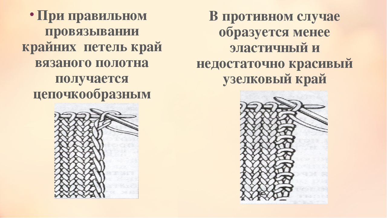 Кромочная петля спицами: четыре способа вязания