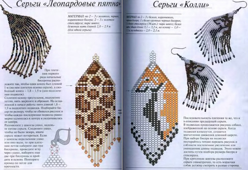 Серьги из бисера своими руками: схемы плетения и пошаговые мастер-классы