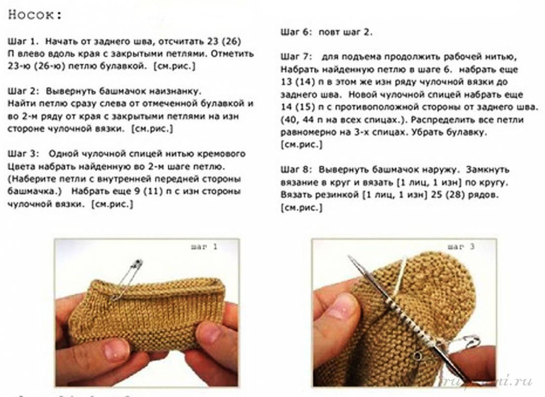 Вязание тапочек спицами – пошаговые мастер-классы с фото