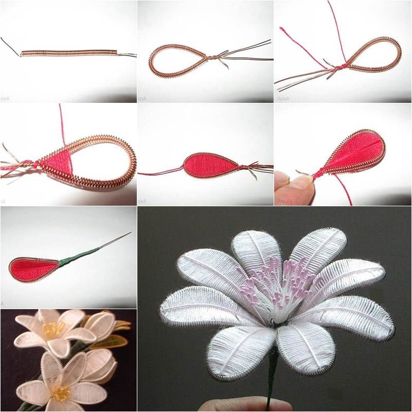 Из ниток можно сделать много прекрасных изделий своими руками и одно из них - это цветы Вы вместе научимся делать превосходные цветы разными способами, используя разные материалы