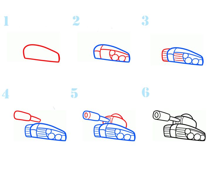 Рисунок танка карандашом для детей