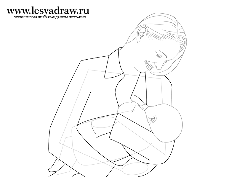 Рисунок мамы с ребенком на тему день матери карандашом поэтапно для начинающих и детей. как нарисовать портрет мамы и ребенка карандашом?