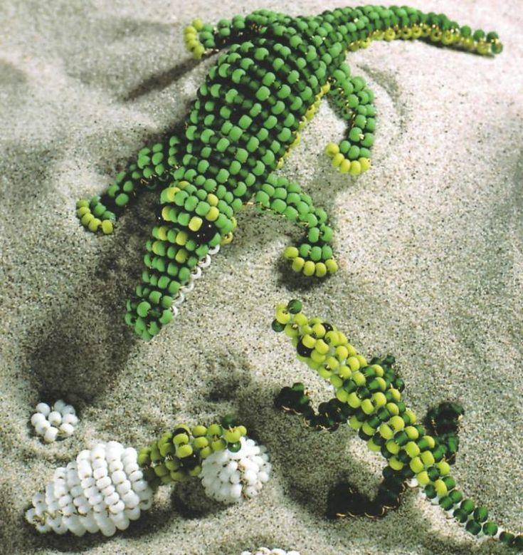 Крокодил из бисера: топ лучших объемных и плоских схем. мастер-класс с фото плетения крокодила для начинающих
