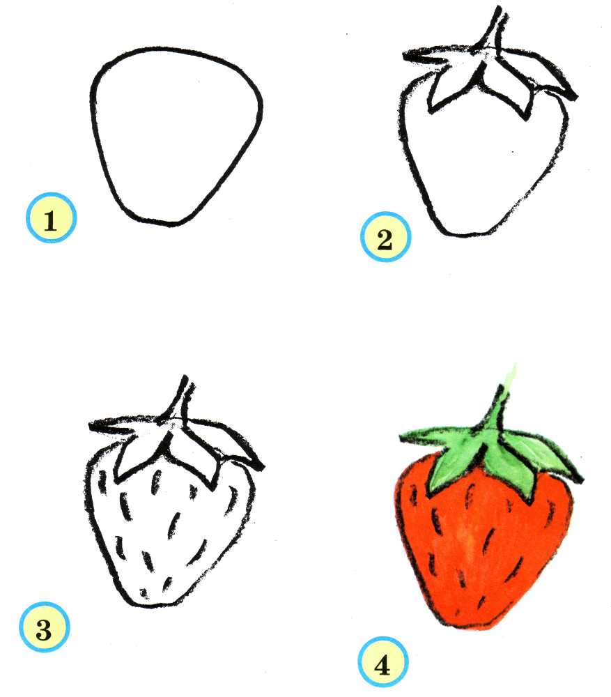Поэтапное рисование фруктов