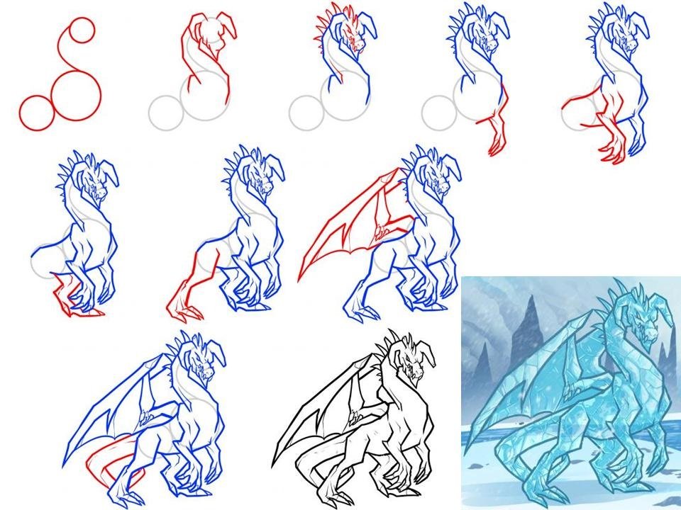 Как нарисовать дракона поэтапно карандашом: легкие мастер-классы для детей и начинающих
