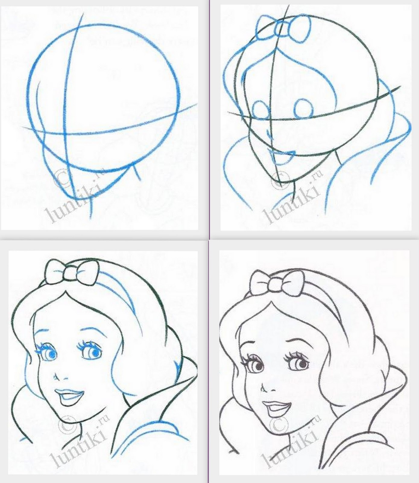 Как нарисовать принцессу легко поэтапно карандашом — 4 способа