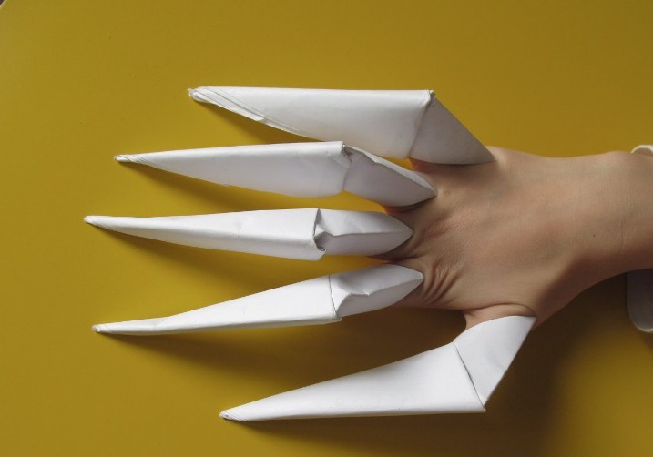 Как сделать когти из бумаги — пошаговая инструкция с фото