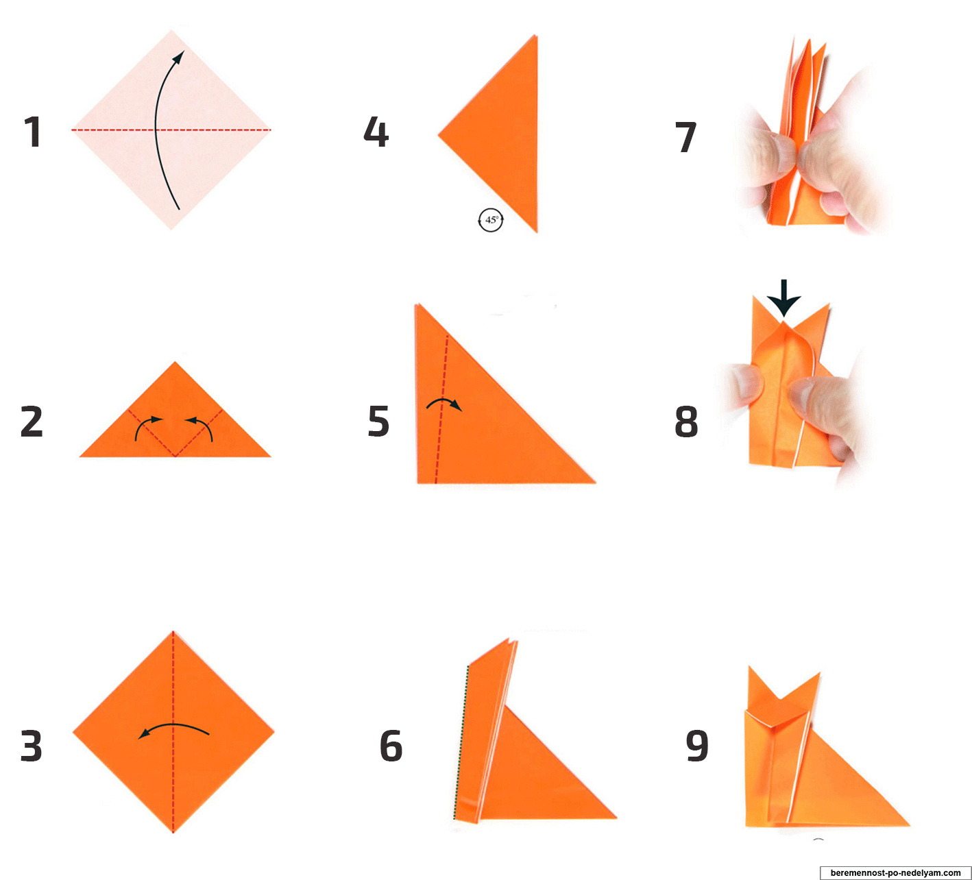 Оригами лиса из бумаги: схемы с поэтапным описанием для детей с фото